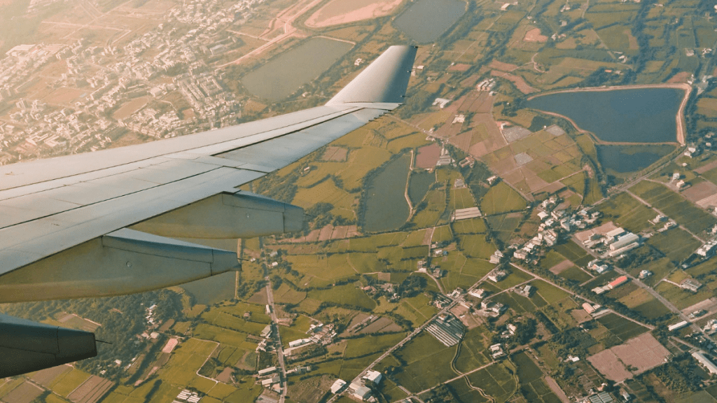 looking out the window from 30000 ft