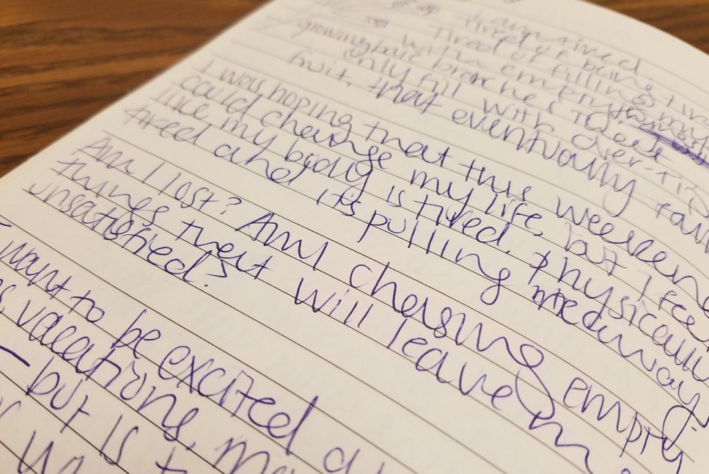 writing to fill him with my words