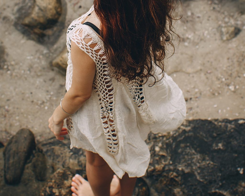 girl on beach it's not like I'm running away
