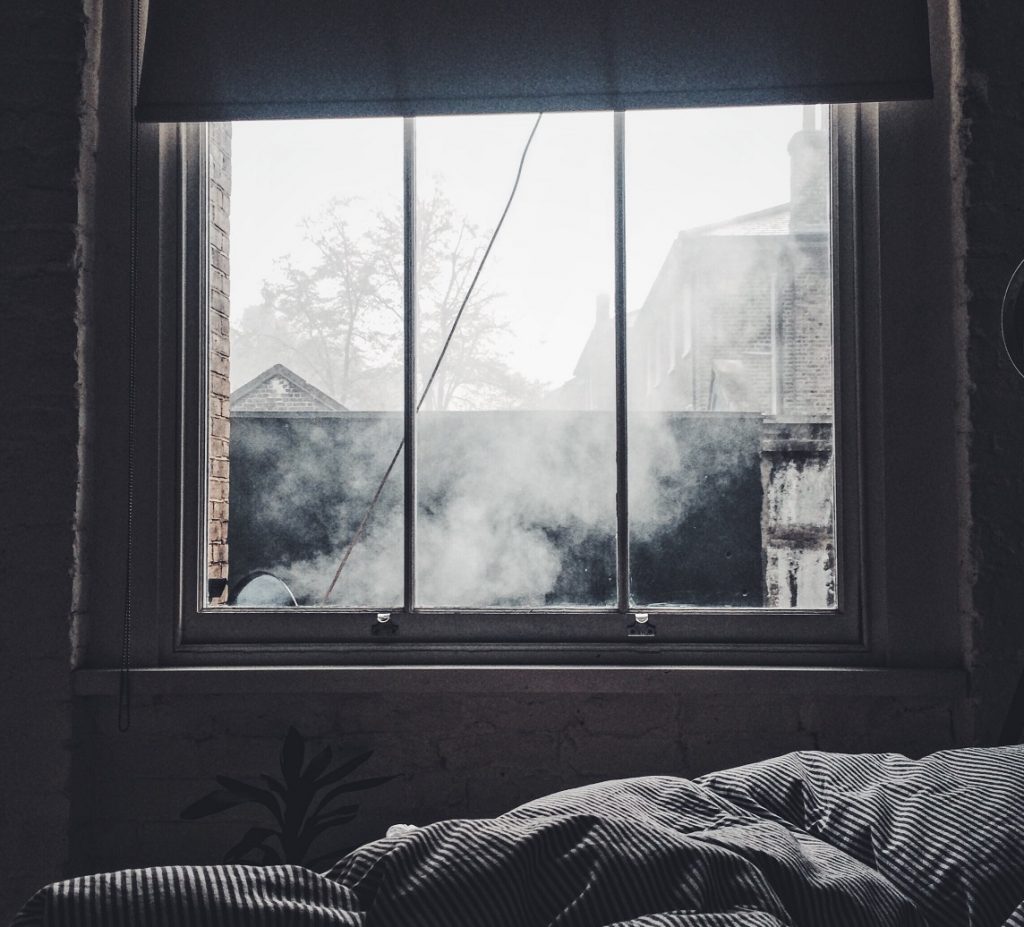 our first fight underneath the dark window