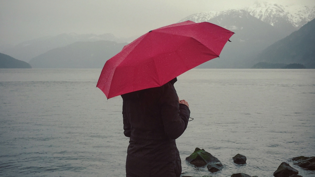 woman enjoying the rainy days