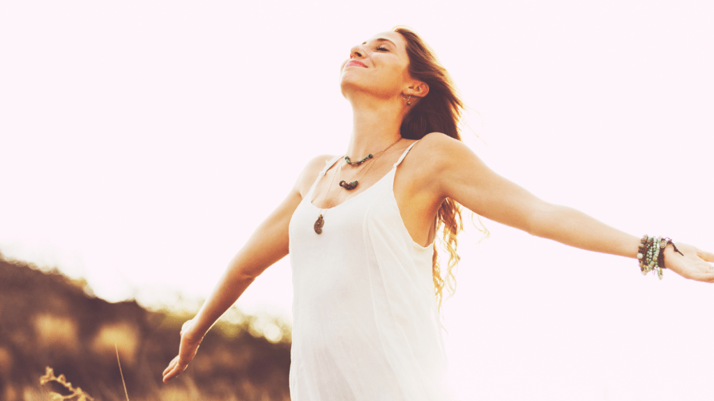 woman choosing what's meaningful and feeling happy
