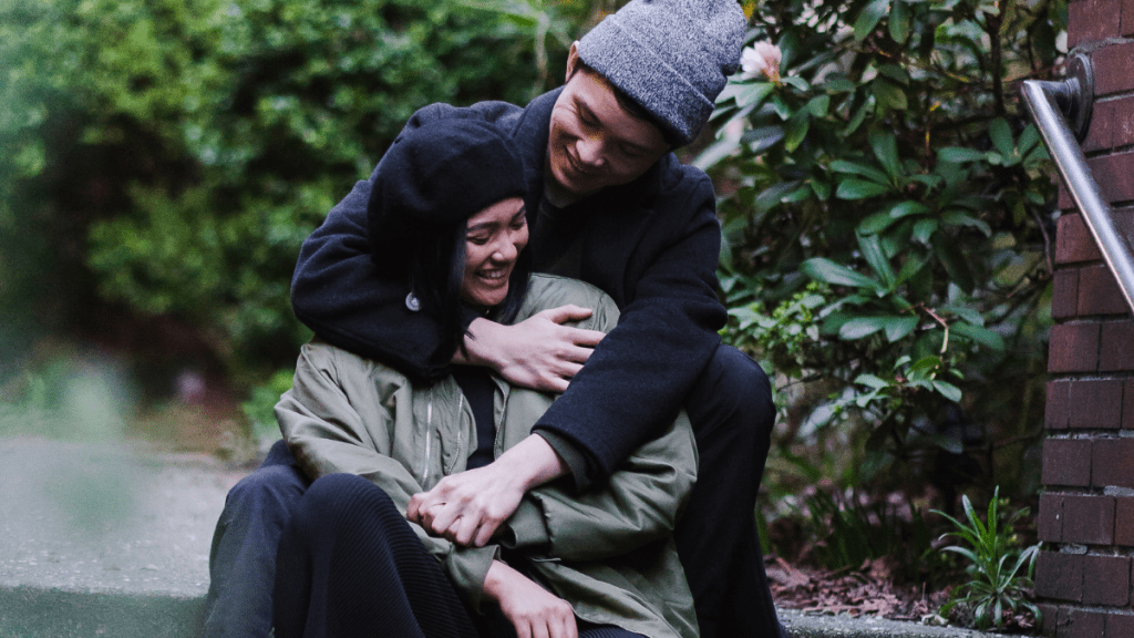 couple holding one another