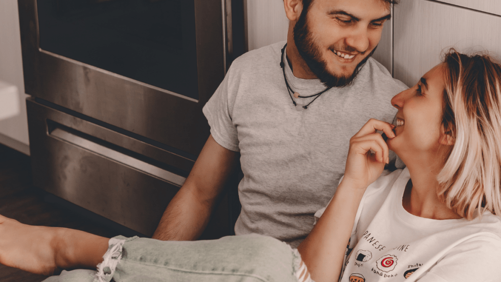 happy couple who started as strangers