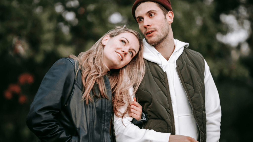 happy big-hearted woman with her significant other