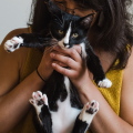 woman holding cat learning to be a home in your own skin
