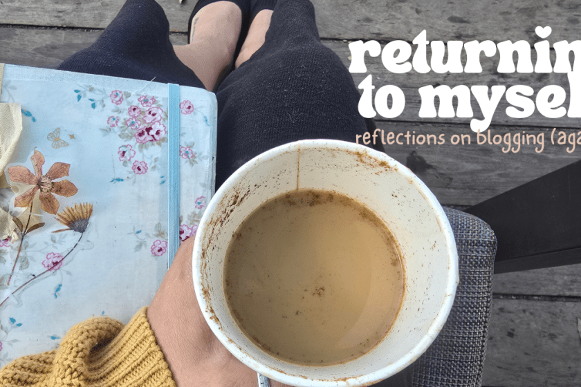 woman journaling with coffee